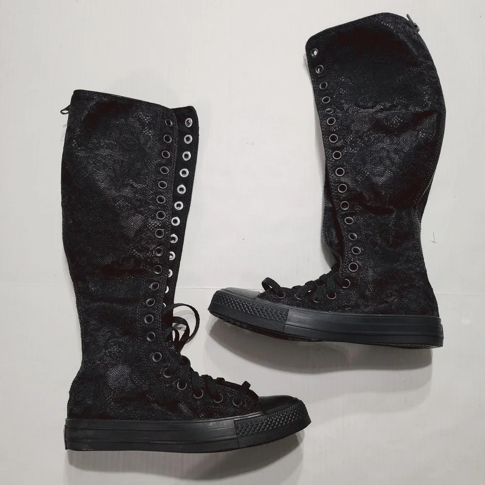 Womens Sz 8.5 Converse Knee-High Shoes Chuck Taylor All Star XXHi Black A15661C